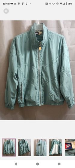 Tail Vintage Style Light Teal Windbreaker Jacket