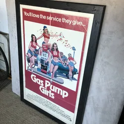 Original 1979 “Gas Pump Girls” One-Sheet Movie Poster – Framed
