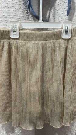 Gold Pleated Mini Skirt