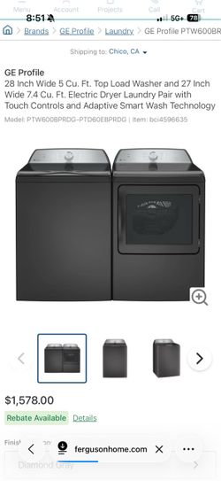 GE Profile Top Load Washer and Electric Dryer Pair