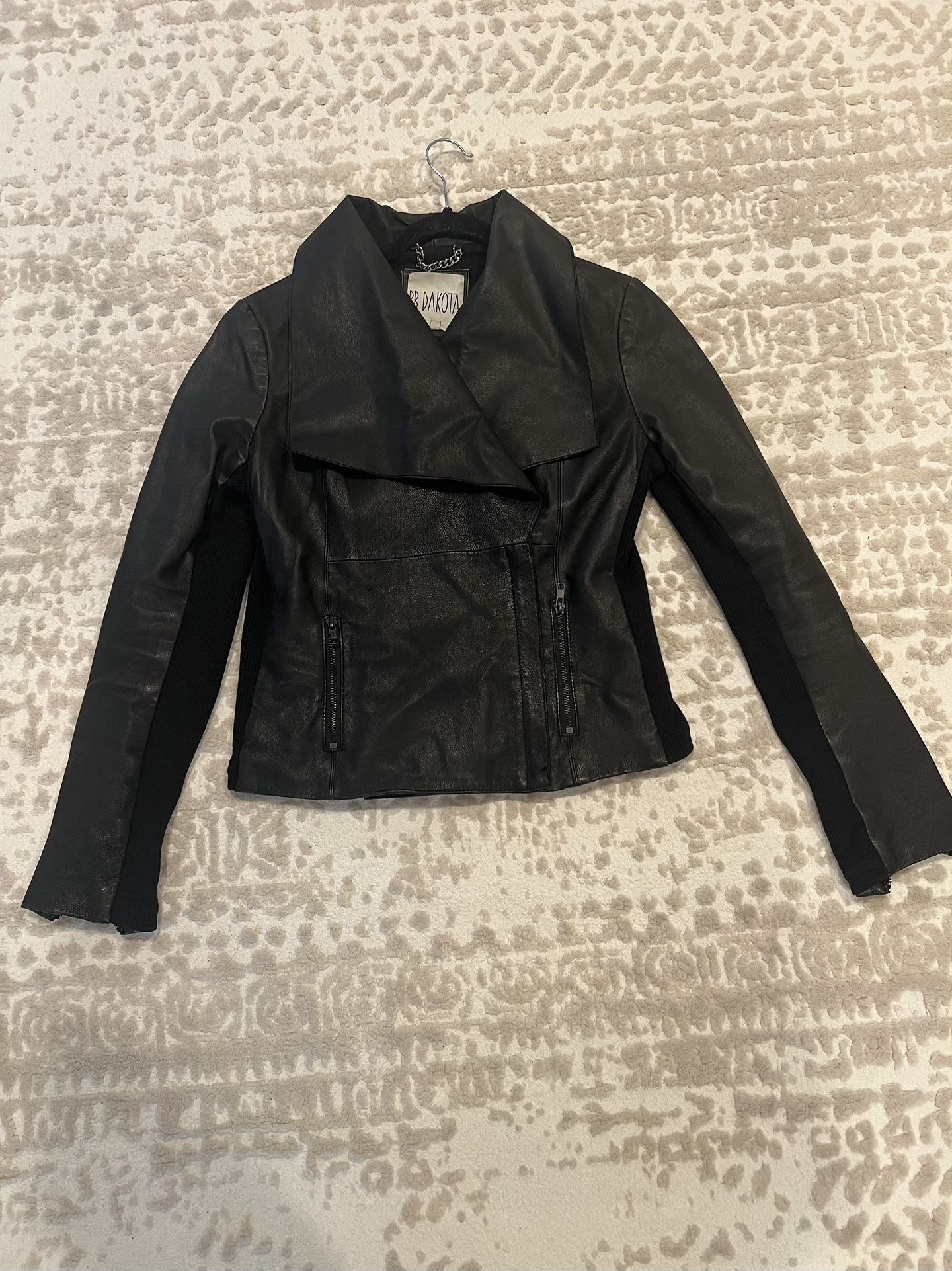 BB Dakota Scuba Leather Jacket. Size M