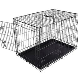 Vibrant Life Single-Door Folding Dog Crate with Divider, 24"