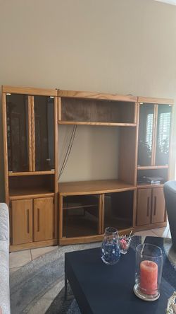 Oak living room wall unit