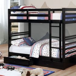 BUNKBED LITERA DARK WALNUT WHITE BLACK OR GRAY FINISH TWIN SIZE BUNKBED DRAWERS - LITERA SENCILLA CAJONES SIN COLCHONES