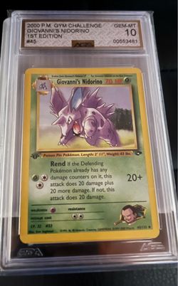 Giovanni's Nidorino 1st Edition AGS GEM-MT 10