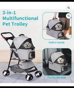 New in box 3-in-1 Multifunctional Pet Trolley