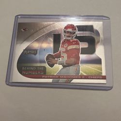 Patrick Mahomes 2021 Panini playoff behind the numbers card