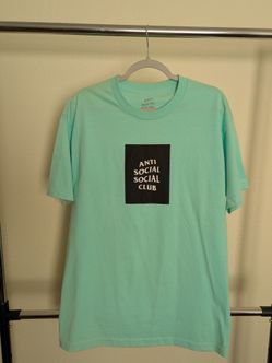 AntiSocialSocialClub Box Logo Tee (Mens, Large) Turquoise/Green