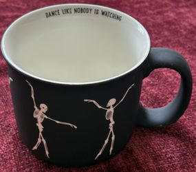 Eccolo Mug Skeletons Dance Like Nobody Is Watching Soft Touch Matte Black Cup