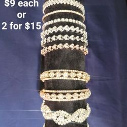 Rhinestone Bracelets. Silver Tone. Gold Tone. Rose Gold Tone. Pulseras. Anklet. Jewelry. Infinity Bracelet. Heart Bracelet.