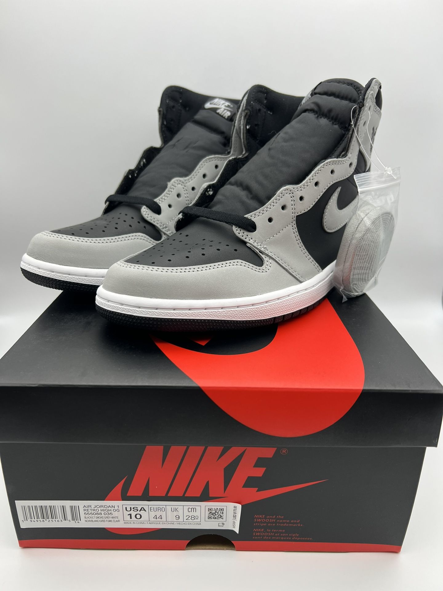 Size 10 Air Jordan 1 Retro High OG 'Shadow 2.0' 2021  555088 035 DS