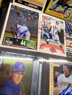 Autographed baseball cards
