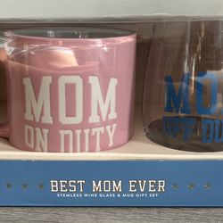 New “Best Mom Ever” Stemless Wine Glass & Mug Set