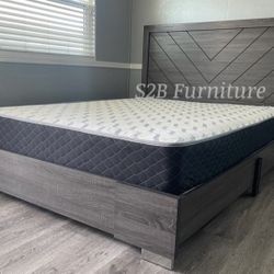 King Size Alpine Platform Bed With Ortho Mattress 