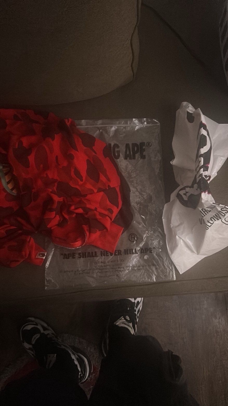 Bape Hoodie Red Size Medium