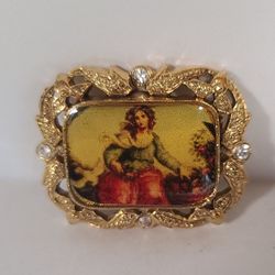 Rare Vintage Victorian Style Cameo Brooch