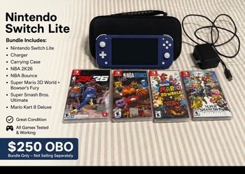 Nintendo Switch Lite Bundle with 5 gsmes