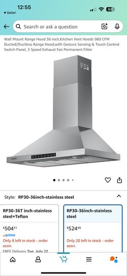 Vikio 36 inch Wall Mount Hood Stainless Steel