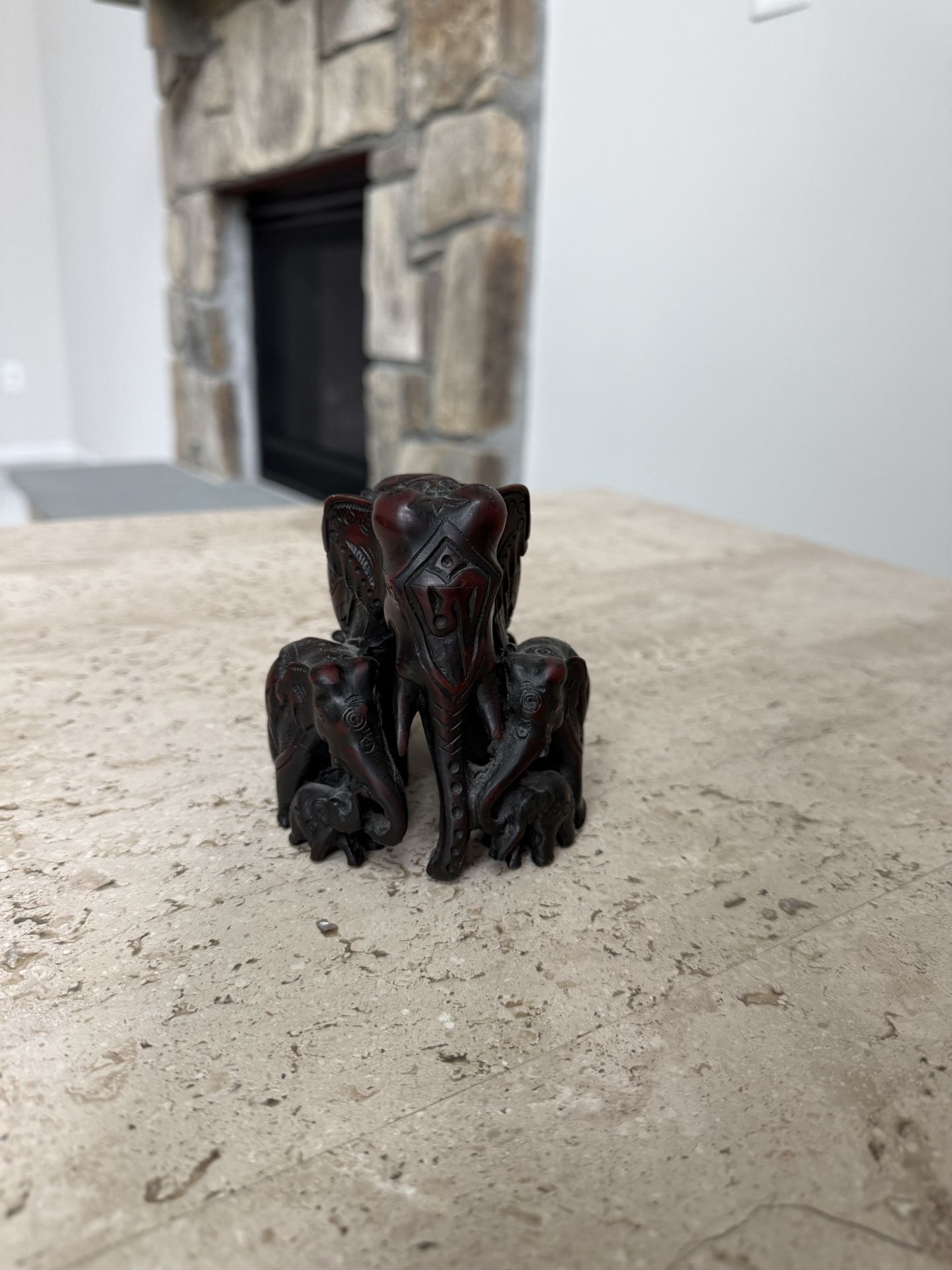 Hand-Carved Yak Bone Elephant Figurine