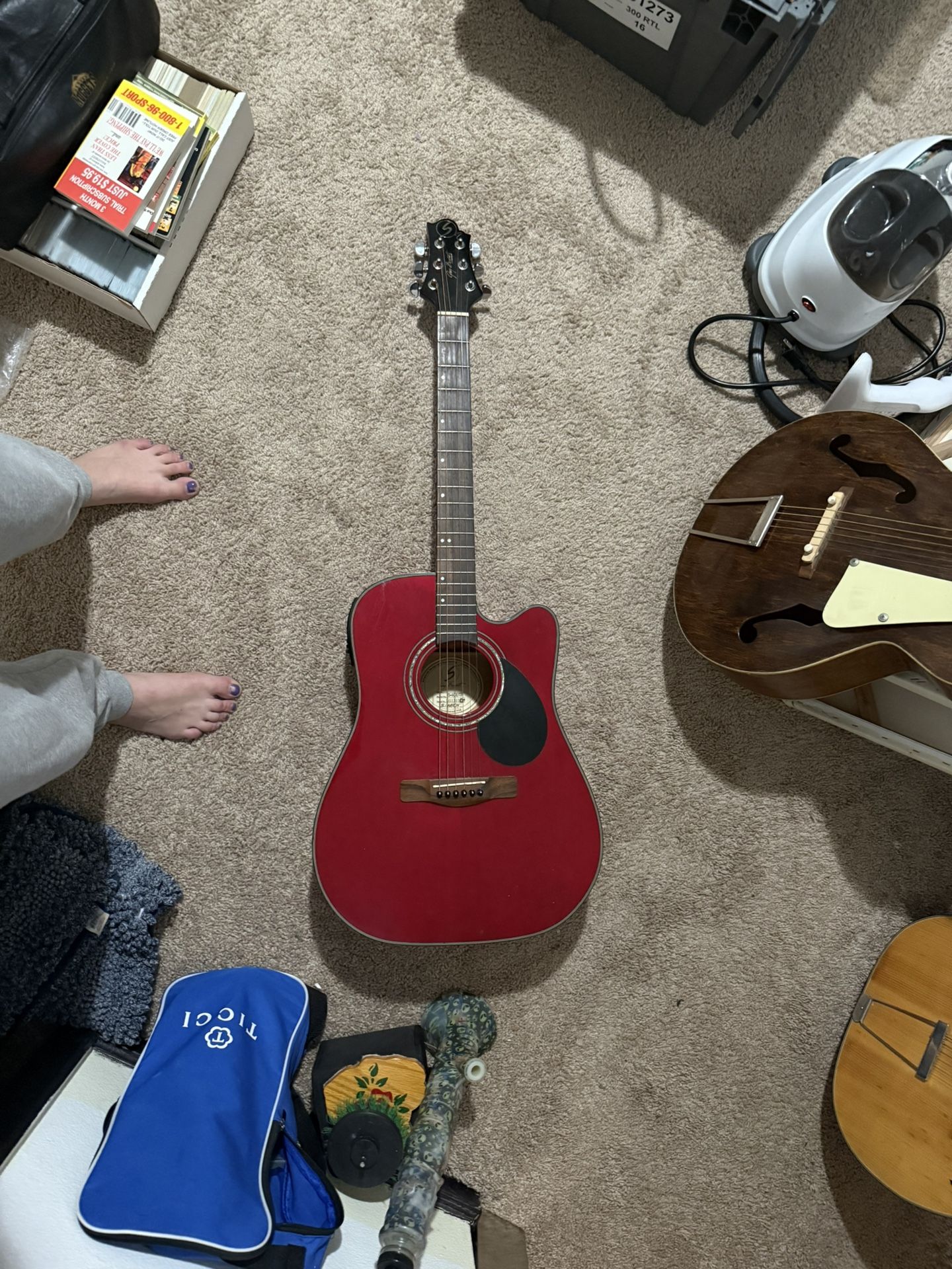 Samick D4CE-TR Red Barely Used Guitar