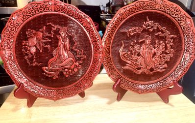 Chinese Cinnabar Display Plates (2)