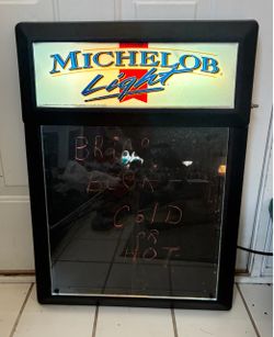 Michelob Light Beer Sign Lit Menu Board Erasable Bar Decor