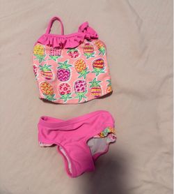 Girls Two-Piece Pineapple Print Swimsuit