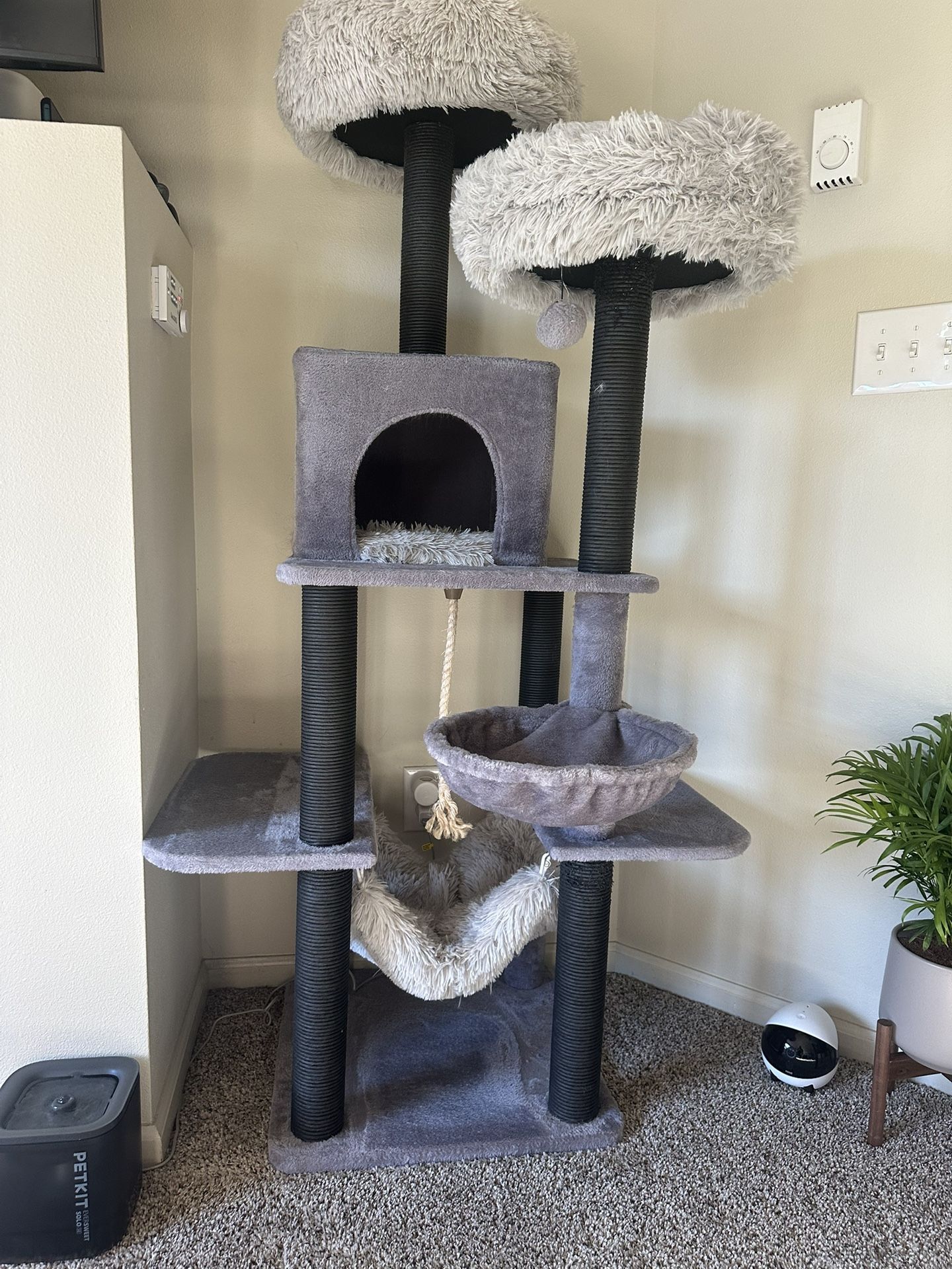 61 Inch Grey Cat Tree
