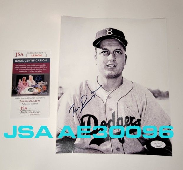 TOMMY LASORDA Signed 8x10 Photo Brooklyn Dodgers Autograph Photo JSA Authenticated