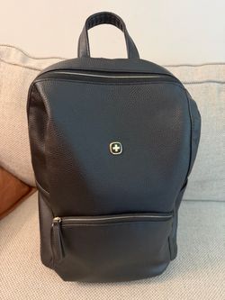 Wenger Swiss Gear Black Leather Backpack