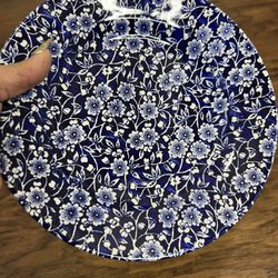 Queen's Blue Chintz Salad Plates Blue Calico