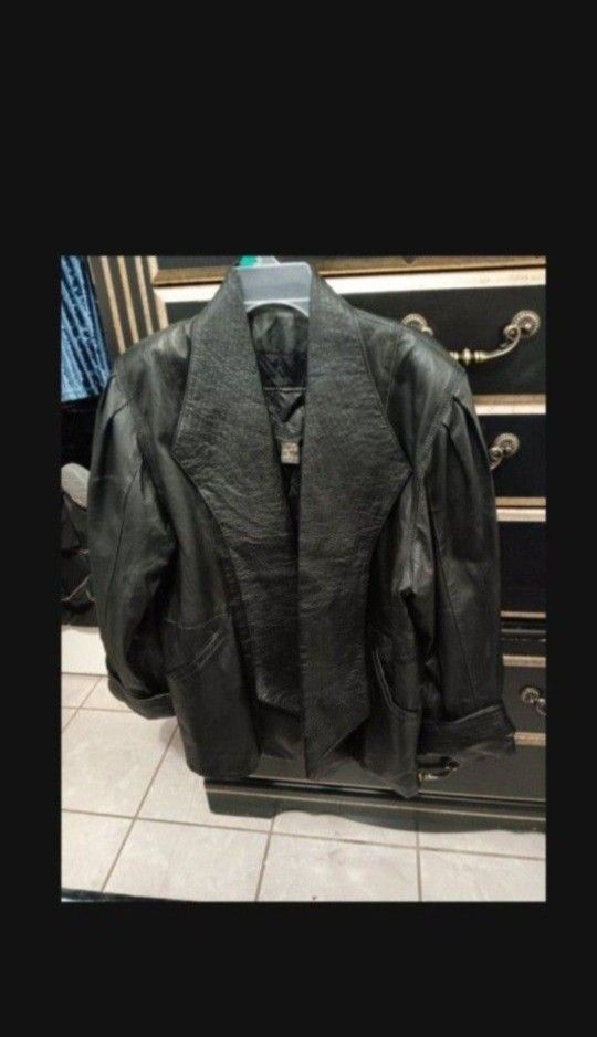 Leather Jacket Unisex Size Medium /, Large