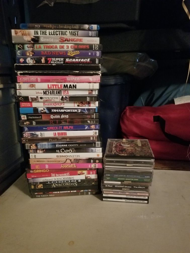 Over 40 dvds and some cds