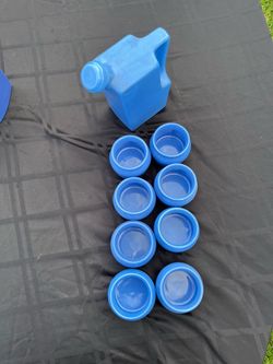 Blue Ceramic Pitcher and Cups Set