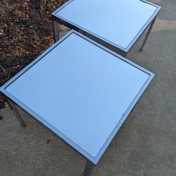 Vintage Silver Mirror Tables 
