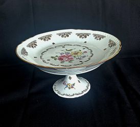 Vintage Porcelain Floral Cake Stand