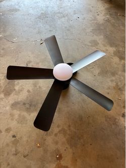 Modern black ceiling fan 52”