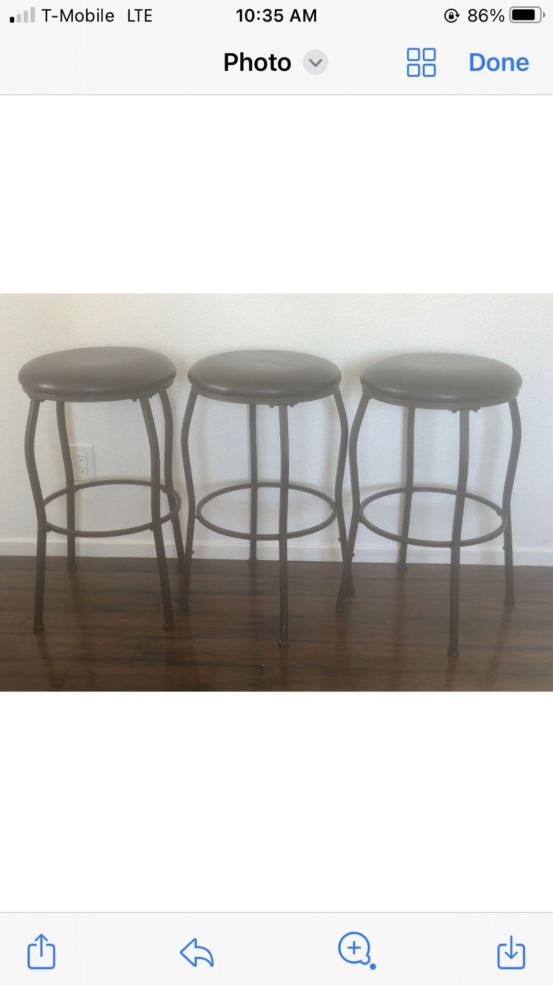 Brown 3 Bar Chairs Good Condition 