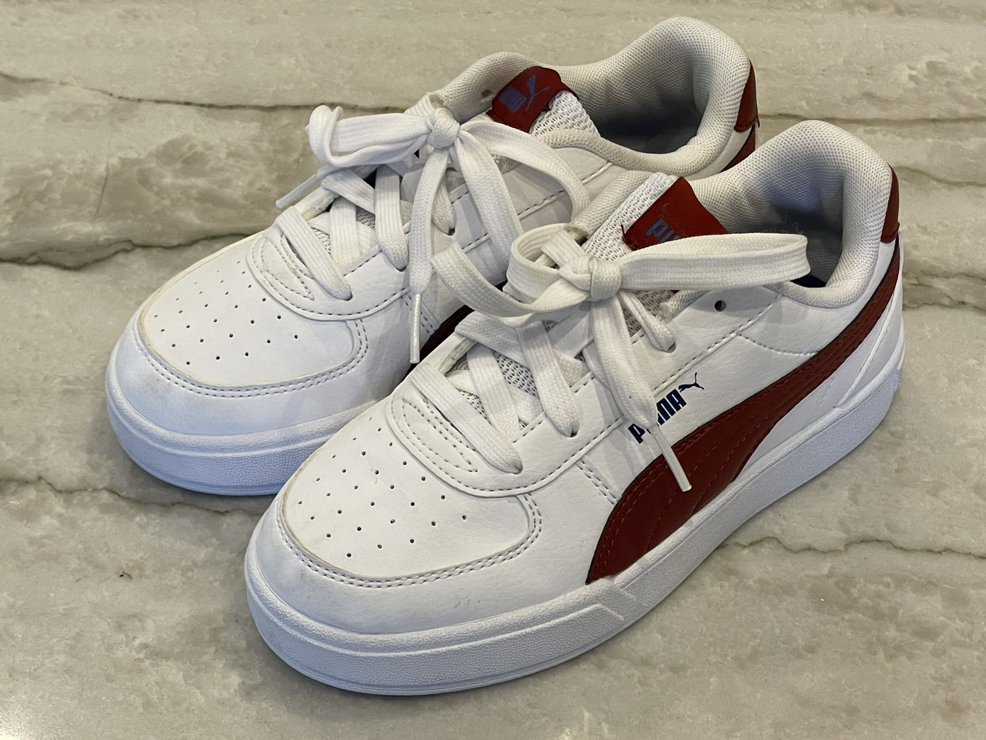 New! Puma Shoes, Maroon & White - Boys Size 1C