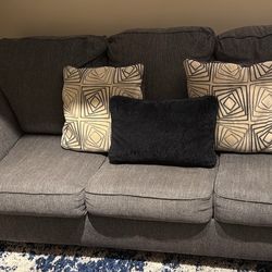 Grey Sofa With Pillows 