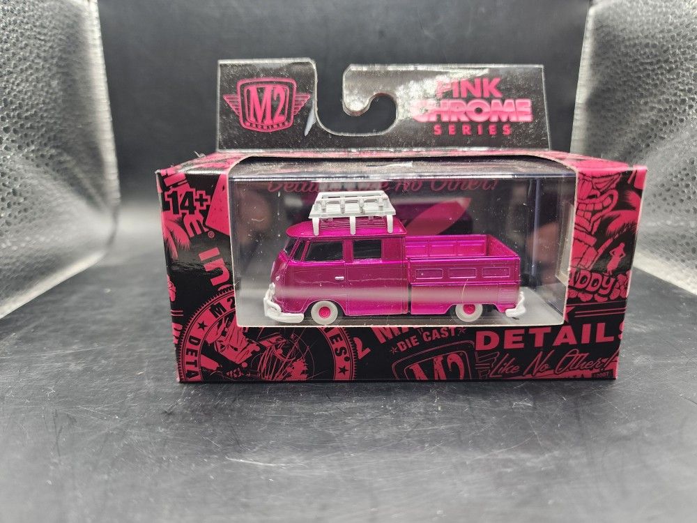 NEW M2 Machines Pink Chrome Series 1959 VW Double Cab Truck USA Model