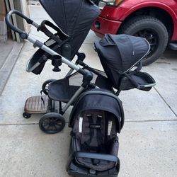 Evenflo Pivot Xpand Travel System with LiteMax Infant Car Seat 