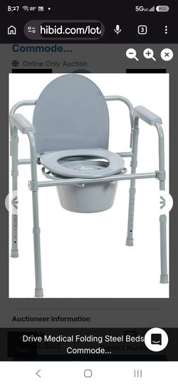 Drive Medical Folding Steel Bedside Commode