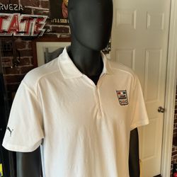 Puma Penske 50 Year Quarter 1/4 Zip White Polo Shirt XXL Indy NASCAR Racing