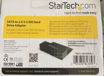 NEW! Startech Sata To 2.5In Or 3.5In Ide Hard Drive Adapter for Hdd Docks 1 X To
