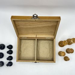VTG STAUNTON Made in France Hand Carved & Weighted Chess Set Polished Boxwood Original Box Replaceme
