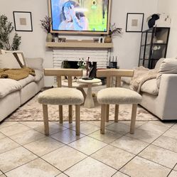  CB2  Perle Shearling  Dining/Accent Chairs Set Of 2 $400