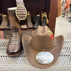 Bota Con Cinto Y Texana 