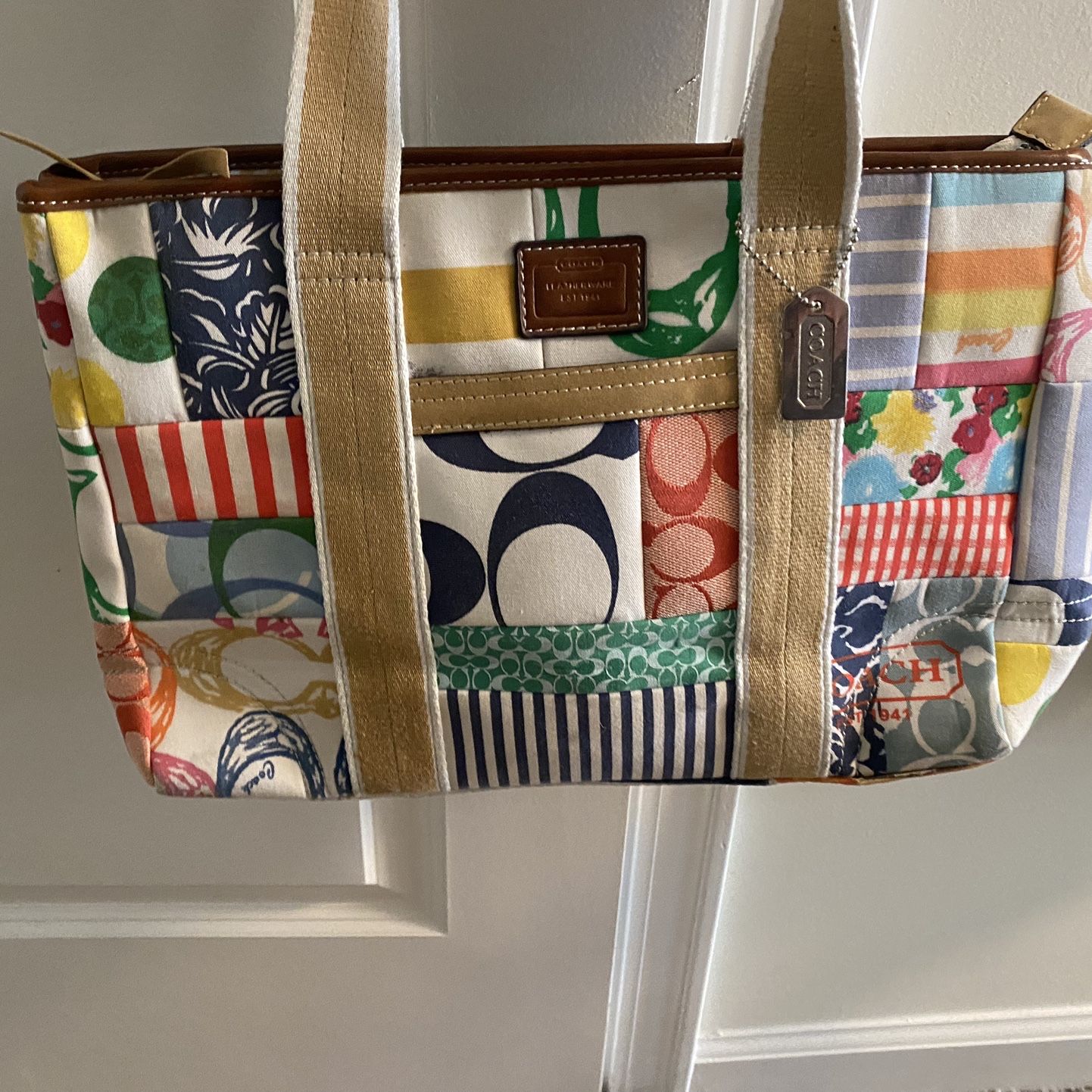 Coach Patchwork Hampton Weekend Tote Bag 10454 Handbag Purse 