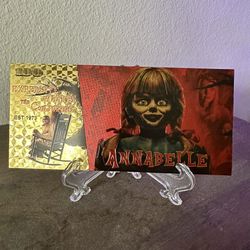 24k Gold Foil Plated Annabelle Banknote Horror Movie Collectible 